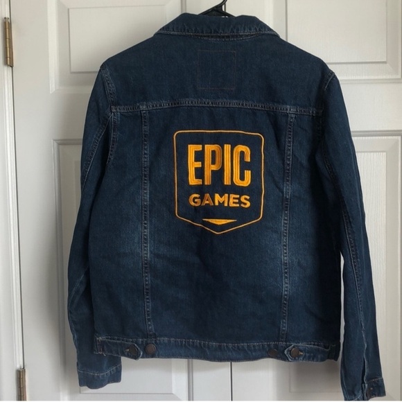 ⭐️⭐️SALE ⭐️⭐️ 2021 Unisex Epic Games Denim Jacket Size XL - Picture 1 of 11